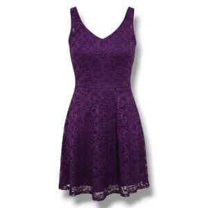 Dressystar Purple Lace Sleeveless Fit & Flare Dress – Size Medium, gently used